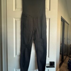 Black maternity distressed jeans
